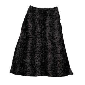 INC snake skin print black and gray maxi length skirt size medium
